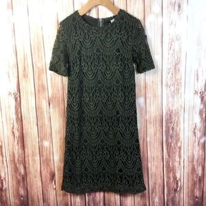 H&M Divided Dress Lace Straight-Cut Khaki Green